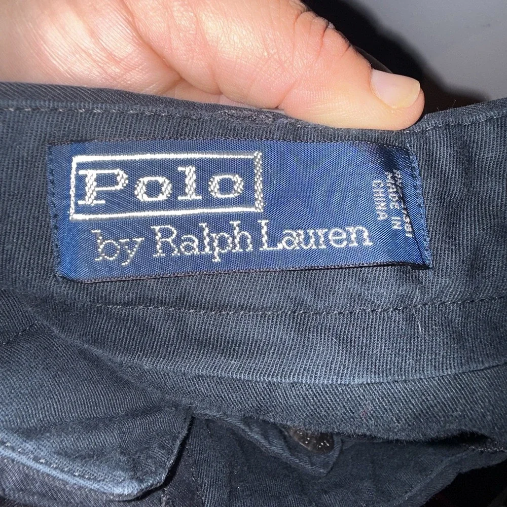 Polo Ralph Lauren Silk Cotton Navy Blue Chino Dress Pant‎ Mens 38x30